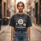 Unisex Vintage Gewassen Madeliefje Print Loose Fit T-Shirt