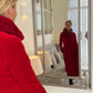 Effen kleur geplooide midi swingjurk