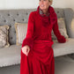 Effen kleur geplooide midi swingjurk