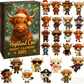 🐮 Adventskalender Hooglander Koe 2025 🎄✨ - 3D Handgemaakte Hooglander Koe Pop (24 stuks)