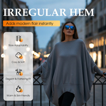 Dames top met lange mouwen in poncho-stijl