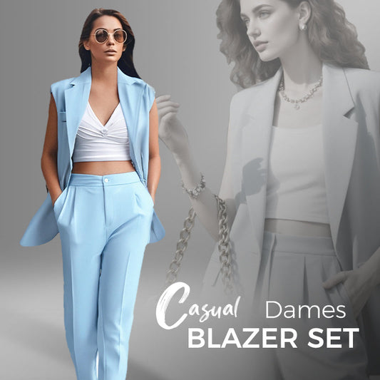 🎁2026 Nieuw binnen 50% KORTING💥🌞Dames Stylish Mouwloze Blazer & Hoog Getailleerde Broek Set