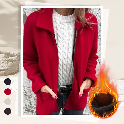 50% KORTING🔥 Gebreide damesjas met rits en zakken