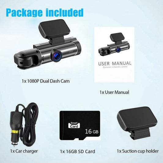 🚗📹 Rijd Slimmer met Onze Dashcam met 170° Groothoeklens – Dubbele Lens, 1080p Helderheid!