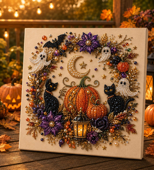 🔥 Laatste dag 60% korting – 👻✨ Halloween Parelkunst DIY Kit – Maak van kleine parels griezelig schattige creaties