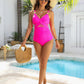 👙Vakantie Hete Uitverkoop 49%🩱Metallic Accent Mesh Panel One-Piece Badpak