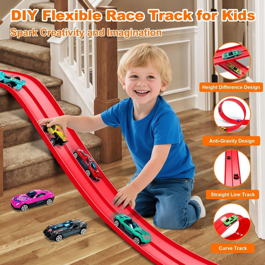 🎄🎁 Kerstcadeau 2025: Doe-het-zelf Hot Wheels Racebaan Racetoyspeelgoed 🚗✨