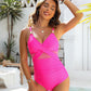 👙Vakantie Hete Uitverkoop 49%🩱Metallic Accent Mesh Panel One-Piece Badpak