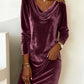 Loose velvet dress for women