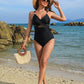 👙Vakantie Hete Uitverkoop 49%🩱Metallic Accent Mesh Panel One-Piece Badpak