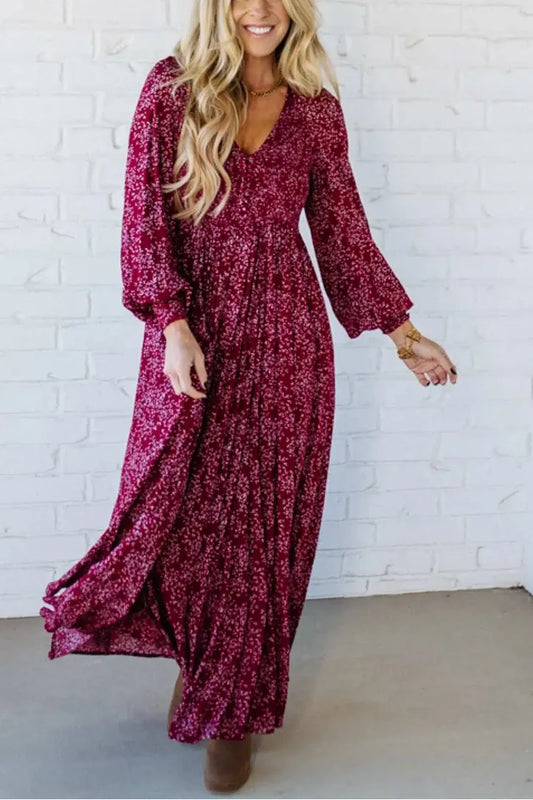 🌺NU 50% KORTING! ✨ Dames maxi-jurk van rayon met bloemenprint, gesmokte taille en voering – flatterende pasvorm, lichtgewicht stof en elegante boho-stijl 💃