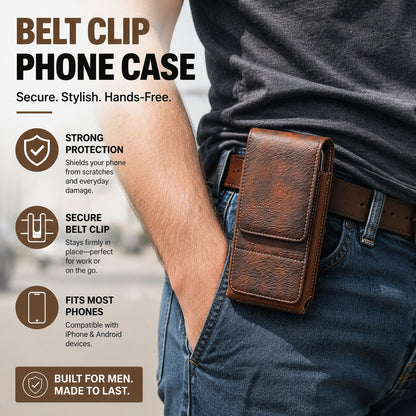 ❄️Zomerfresh 50% Korting!📱Riem Telefoonhouder met Magnetische Sluiting – Stevig Smartphone Holster met Clip, Riemlus & Kaartvak