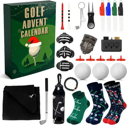 ✨🎉Golf-adventskalender 2025 – 24 dagen golfaccessoires en -gereedschap, kerstcadeaus voor vader, echtgenoot, tienerjongens