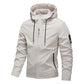 🎁2026 Nieuw binnen 50% KORTING💥Effen waterdichte winddichte hoodiejack met trekkoord en ritssluiting voor heren