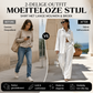 Trendy tweedelige damesoutfit in effen kleur met shirt met lange mouwen en broek