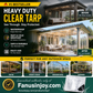 🔥FLASH SALE🔥 Heavy Duty Clear Tarp – 14 Mil PVC, Weatherproof, Tear-Resistant, UV & Mildew Proof – Patio, Camping & More! 🛡️🌧️