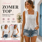 👕 FLASH SALE 50% KORTING! 🌸 Mouwloze top van gehaakt kant – vierkante halslijn, geschulpte zoom, ademend, 5 kleuren, S-2XL 🏆