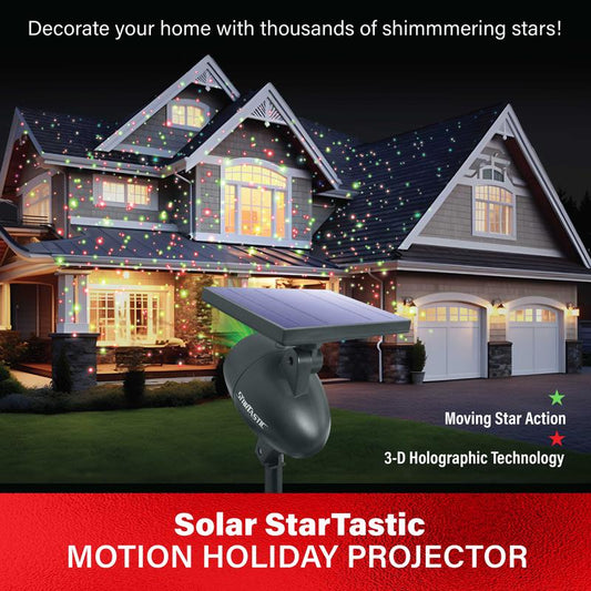 ❆ Solar Xmas Lights ❆ Draadloze StarTastic Outdoor Laser Motion Holiday Projector Lights voor de feestdage