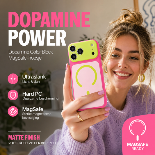 💥Meer dan 50.000 verkocht!📱Trendy iPhone-hoesje, nu in de aanbieding | Dopamine Color Block MagSafe-hoesje – Ultraslank, mat, hard PC-hoesje voor de iPhone 17 Pro Max