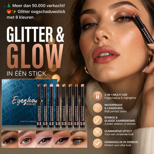 🎅ALLEEN VANDAAG - 50% KORTING!!🎄Meer dan 50.000 verkocht! 🎁✨Glitter oogschaduwstick met 8 kleuren