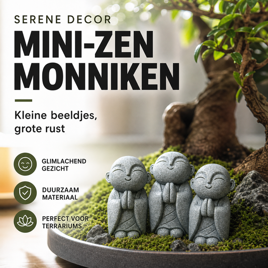 💥【LIMITED TIME 50% OFF】🔥 Mini Zen Monnik Beeldje | Natuurlijke Blauwe Steen | Glimlachend Gezicht | Miniatuurlandschap Accessoire | Bureau/Bonsai/Terrarium Decoratie | Meerdere Stijlen