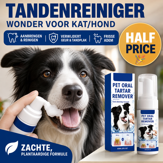 ⏳ FLASH SALE! ✨ Tandenreiniger Wonder voor Kat/Hond | Aanbrengen & Reinigen 🦷 | Verwijdert Geur & Tandplak | HALF PRICE 🎉
