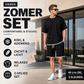🎉 TIJDELIJK 50% KORTING! 👕 Heren T-shirt en short set van wafelstof – verkoelende stof en comfortabele pasvorm 💙