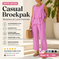 🎁2026 Nieuw binnen 50% KORTING💥Super lage korting Casual mouwloze losse top en broekpak voor dames in grote maten