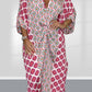 Dames Print V Hals Losse Pasvorm Jurk