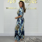 🍃Vrouwen Zomer Fashion Leaf Print Plus Size Bodysuit met Elastische Taille