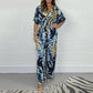 🍃Vrouwen Zomer Fashion Leaf Print Plus Size Bodysuit met Elastische Taille
