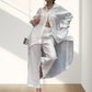 Trendy tweedelige damesoutfit in effen kleur met shirt met lange mouwen en broek