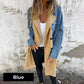 Trenchcoat van middellange lengte met stiksels in Denim Jean