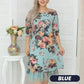 Elegante damesjurk met losse rozenprint