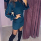 Long Sleeve Mesh Dress with Round Neck