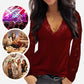 🔥Kanten patchwork V-hals Sheer Top met lange mouwen