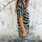Damesset met zebraprint V-hals, top en broek