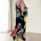 Elegante Zachte Mouwloze Bloemige Flowy Jurk