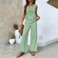 Dames Trendy Print 2-delige Outfits Mouwloze Top & Broek