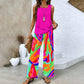 Dames Trendy Print 2-delige Outfits Mouwloze Top & Broek