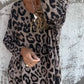 Dames stretch top met luipaardprint en ronde hals
