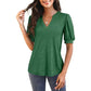 🔥Super speciale prijs-50% UIT👚Vrouwen V-hals Casual Puff Korte Mouw Top Elegant T-shirt