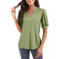🔥Super speciale prijs-50% UIT👚Vrouwen V-hals Casual Puff Korte Mouw Top Elegant T-shirt