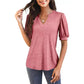 🔥Super speciale prijs-50% UIT👚Vrouwen V-hals Casual Puff Korte Mouw Top Elegant T-shirt