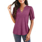 🔥Super speciale prijs-50% UIT👚Vrouwen V-hals Casual Puff Korte Mouw Top Elegant T-shirt