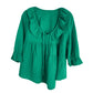 Dames 3/4 mouw gestrikte voorkant ruche gelaagde shirts