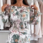 🎁2026 Nieuw binnen 50% KORTING💥❤️‍🔥Set met bloemenpatroon: off-shoulder blouse & maxirok