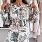 🎁2026 Nieuw binnen 50% KORTING💥❤️‍🔥Set met bloemenpatroon: off-shoulder blouse & maxirok