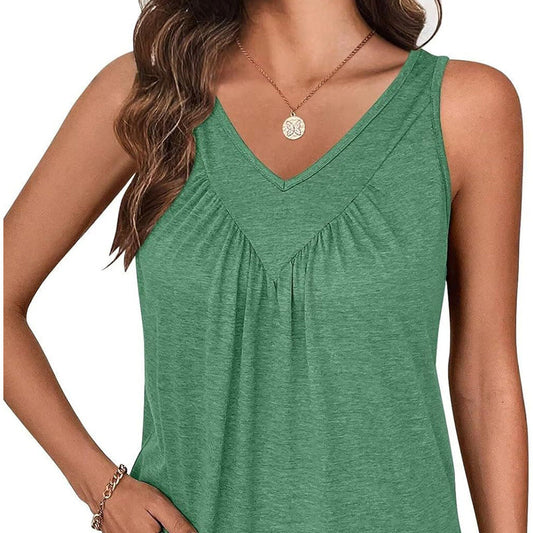 🎁2026 Nieuw binnen 50% KORTING💥Mouwloos tanktopje met V-hals voor dames