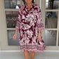 Casual vrouwenjurk met bloemenprint en V-hals